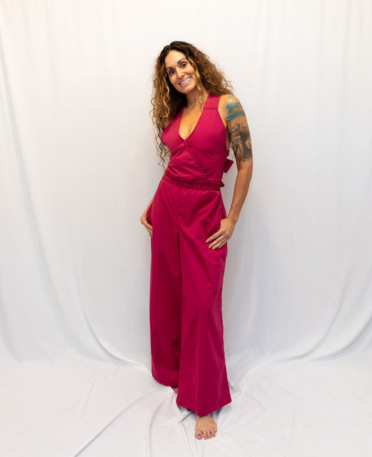 Size Adjustable Magenta Romper