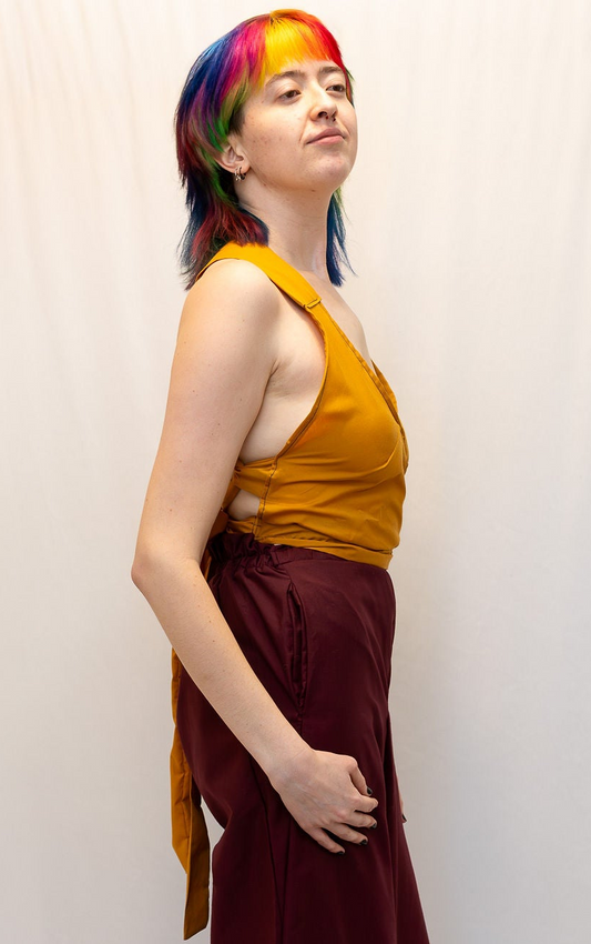 Size Adjustable Gold Crossback Top