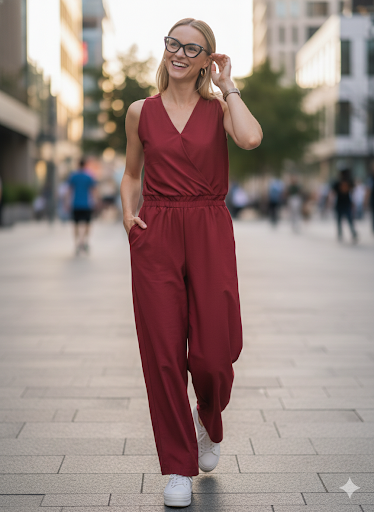 Photo of a size adjustable romper for women's wear that fits all sizes XS to an XL 