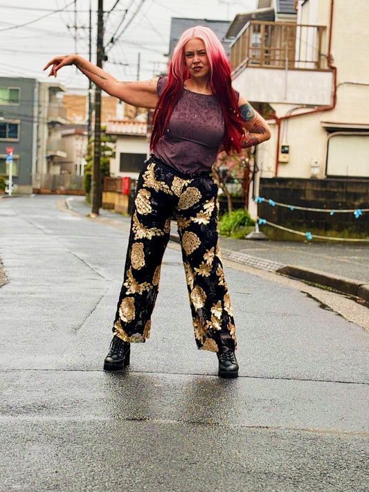 Black Sequin Caity Pants