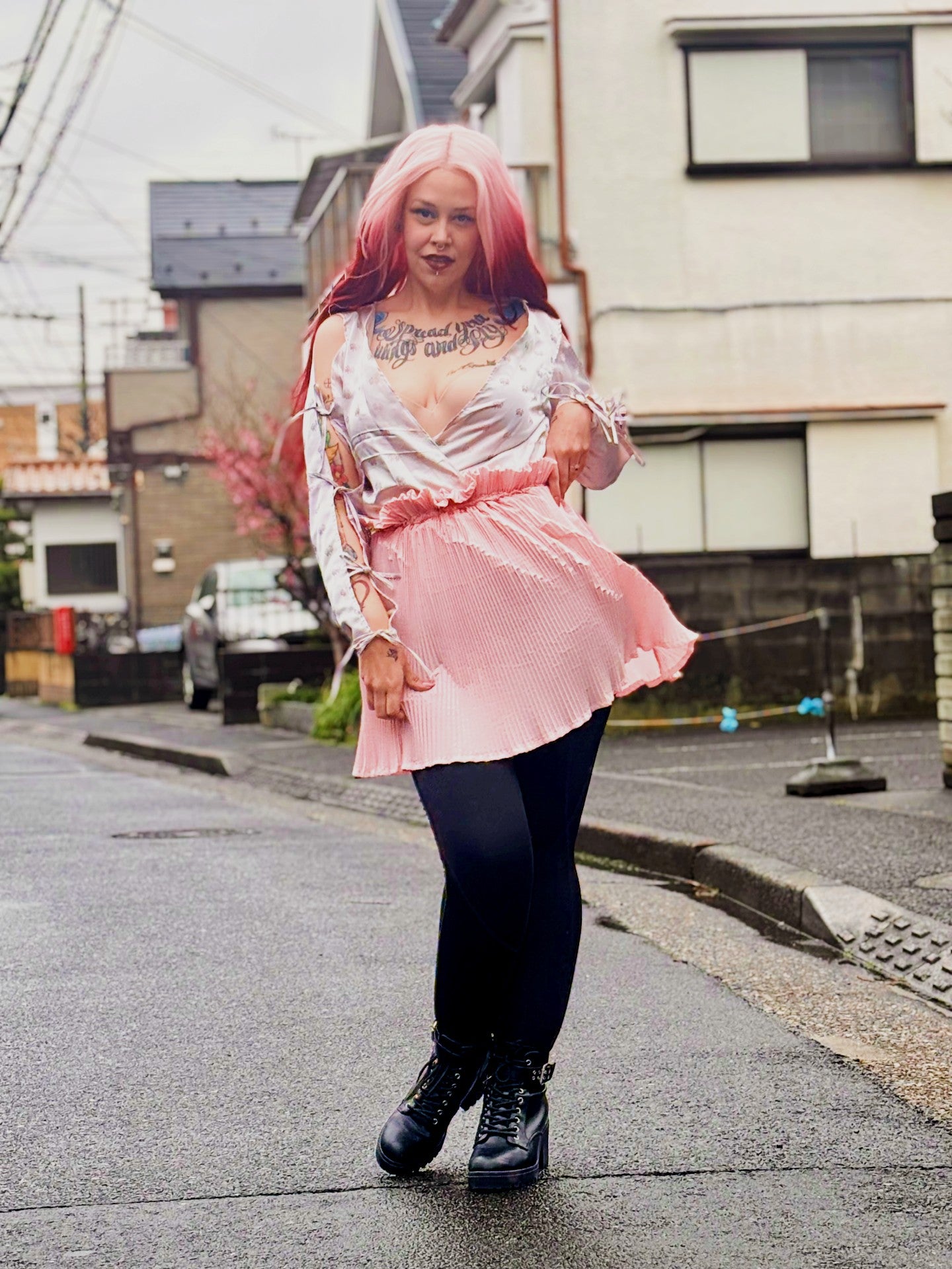 Bubblegum Pink Pleated Skirt
