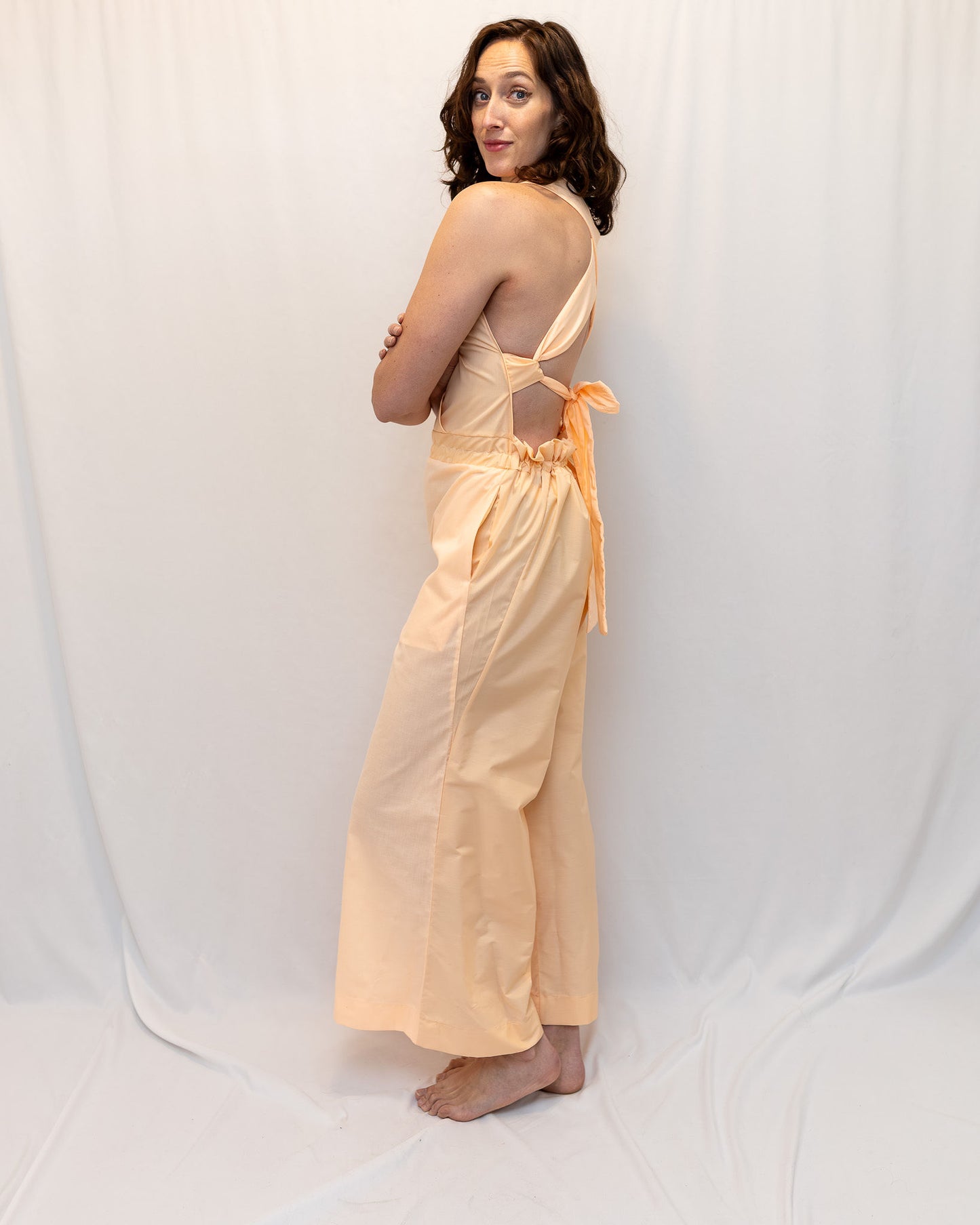 Size Adjustable Peach Romper