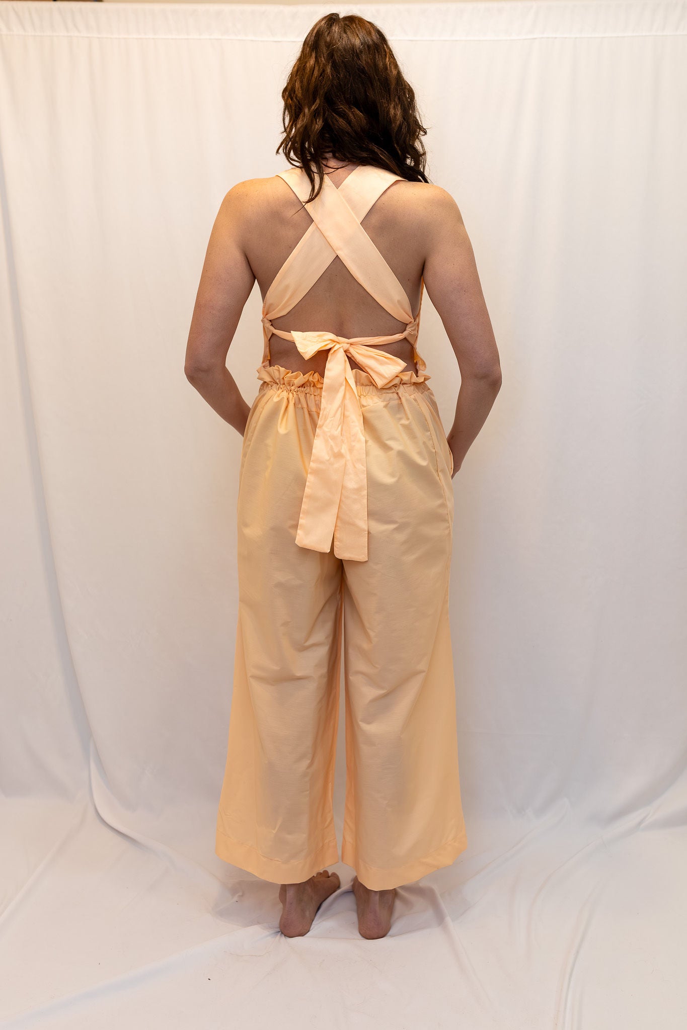 Size Adjustable Peach Romper