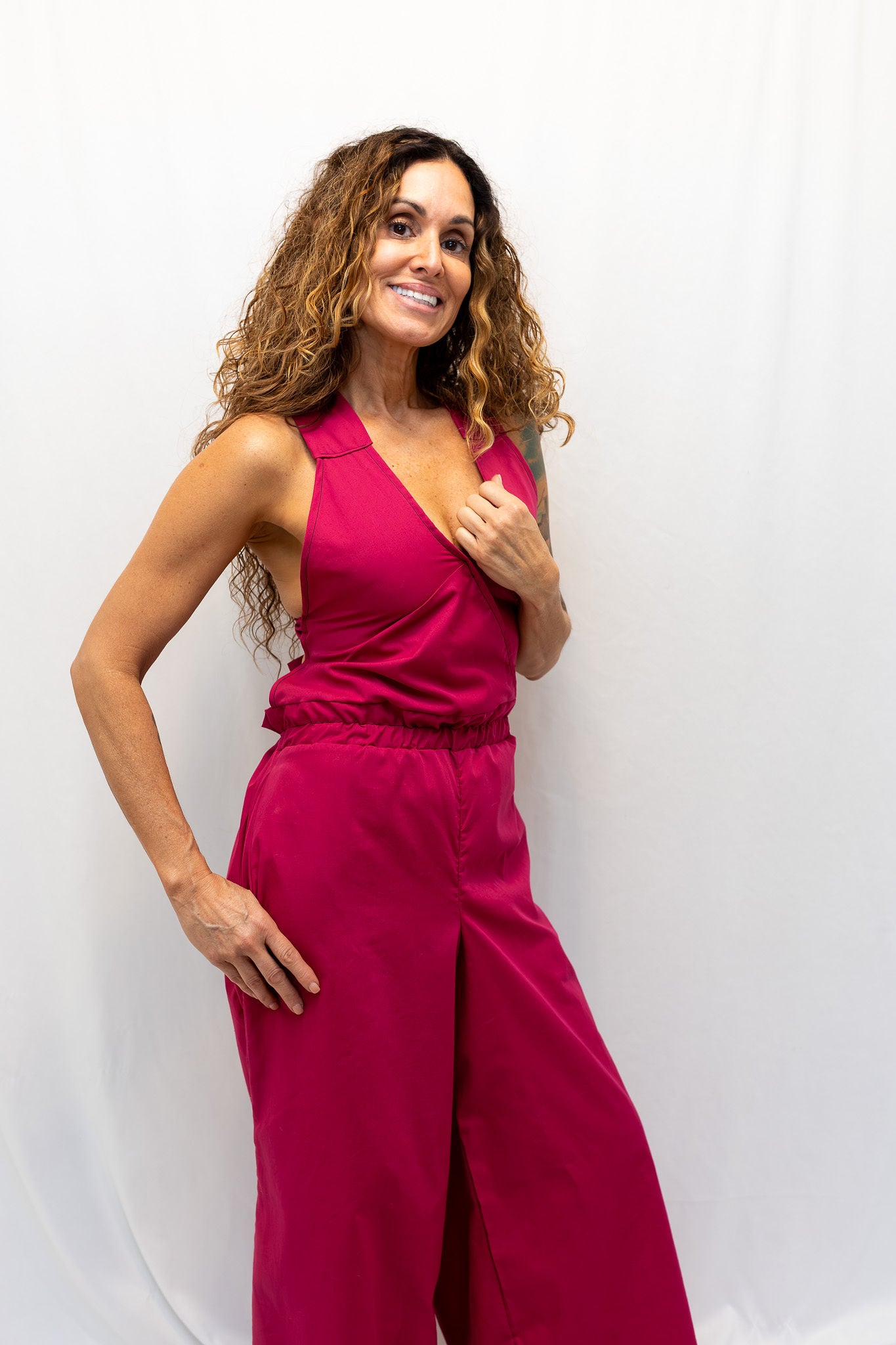 Size Adjustable Magenta Romper