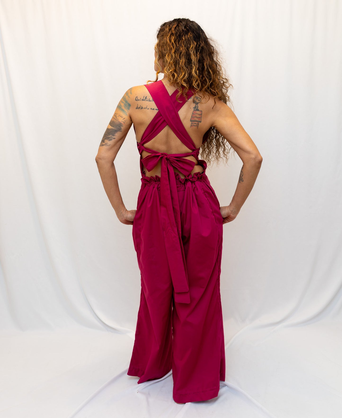 Size Adjustable Magenta Romper
