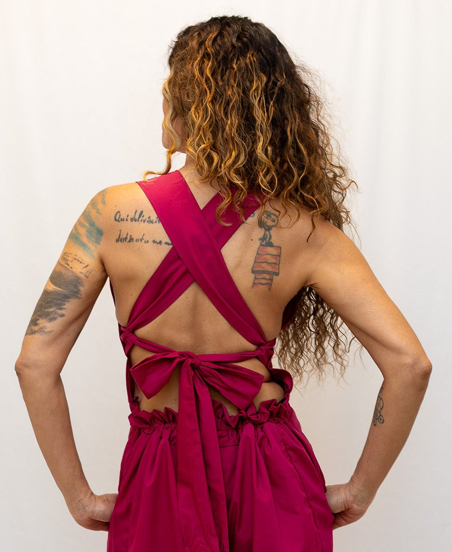 Size Adjustable Magenta Romper