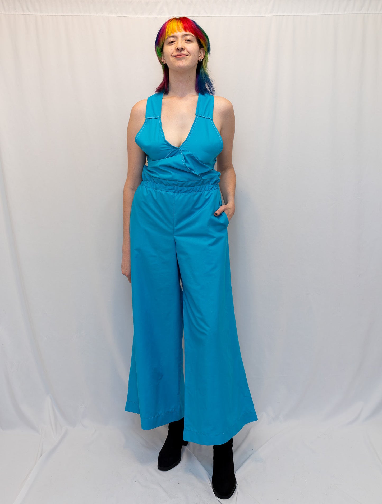 Size Adjustable Turquoise Romper