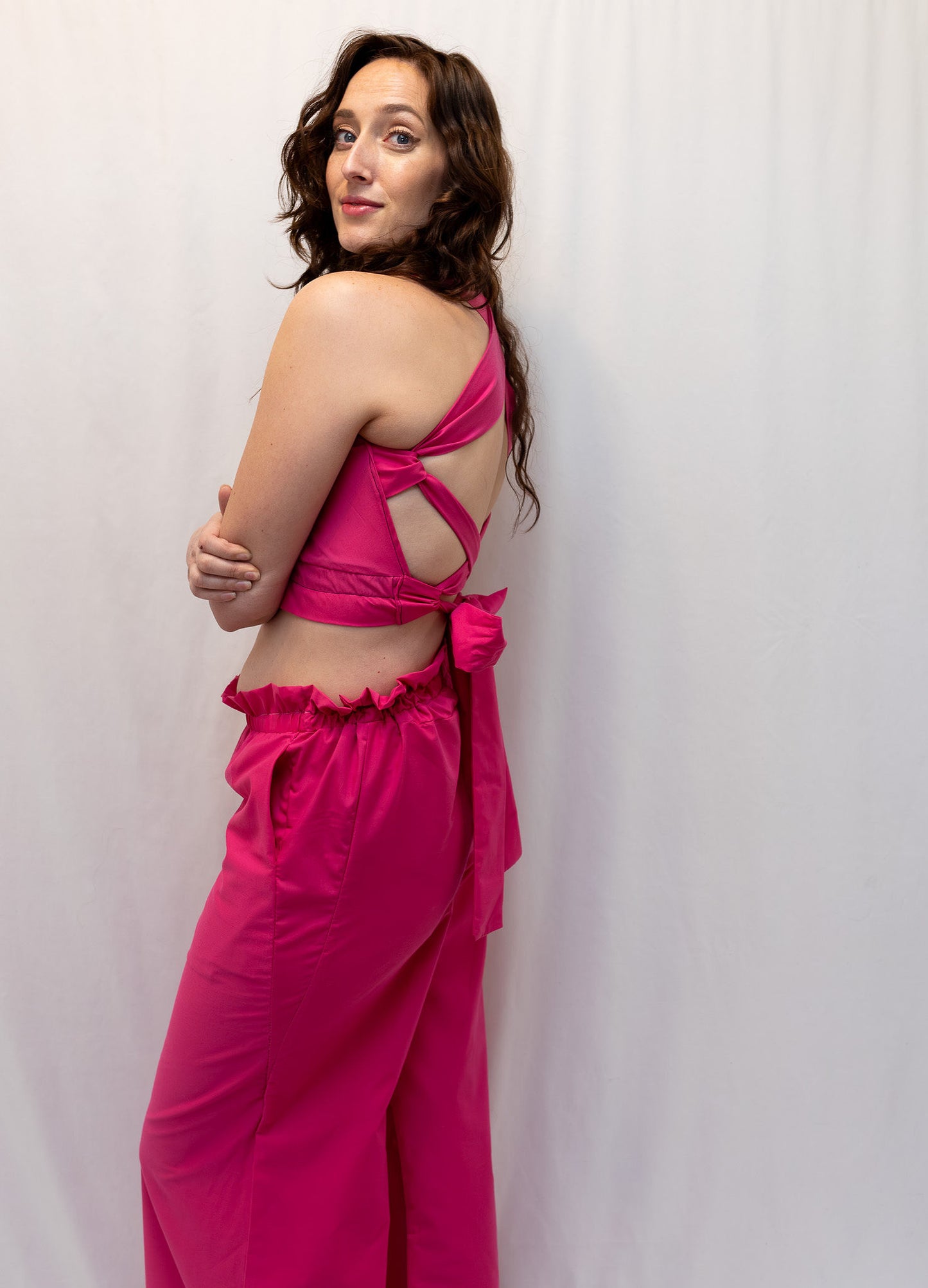 Size Adjustable Fuscia Crossback Top