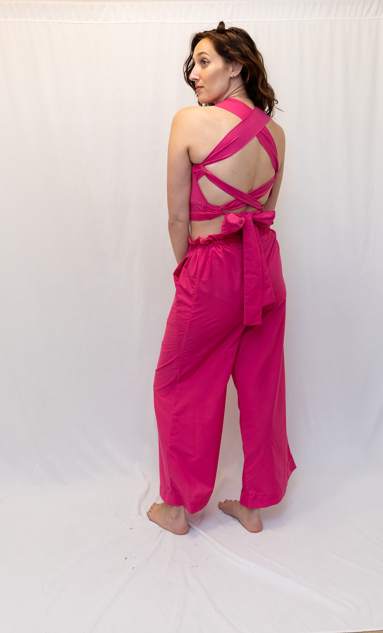 Size Adjustable Fuschia Palazzo Pants