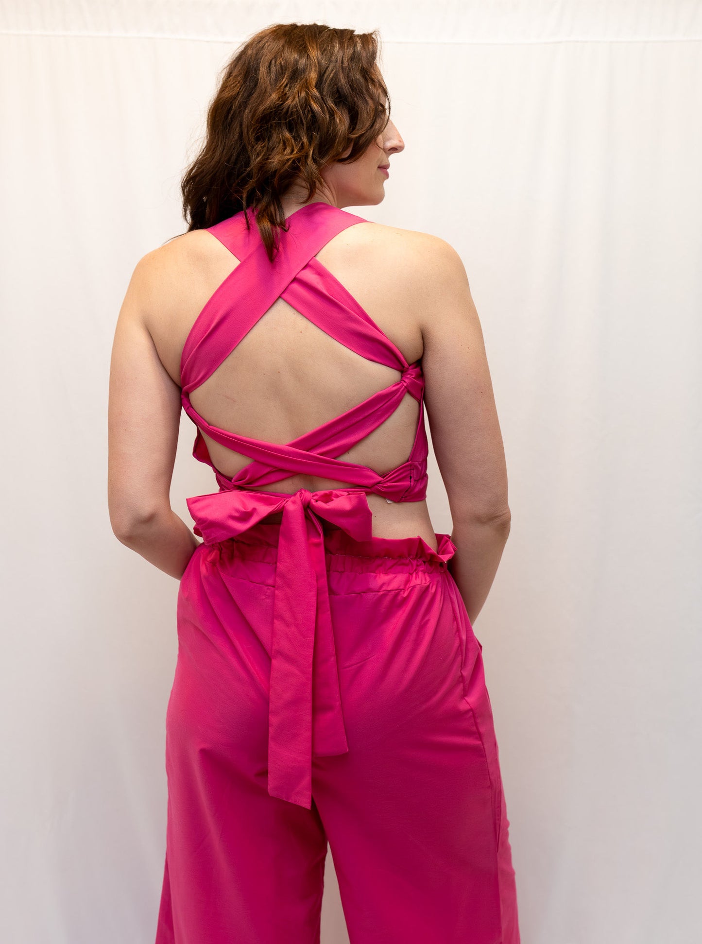 Size Adjustable Fuscia Crossback Top