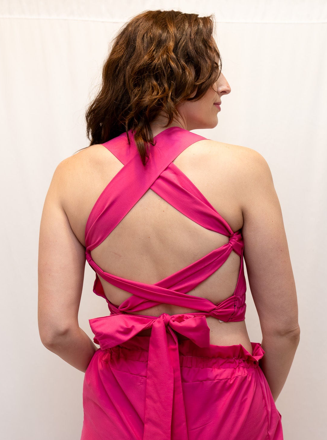 Size Adjustable Fuscia Crossback Top