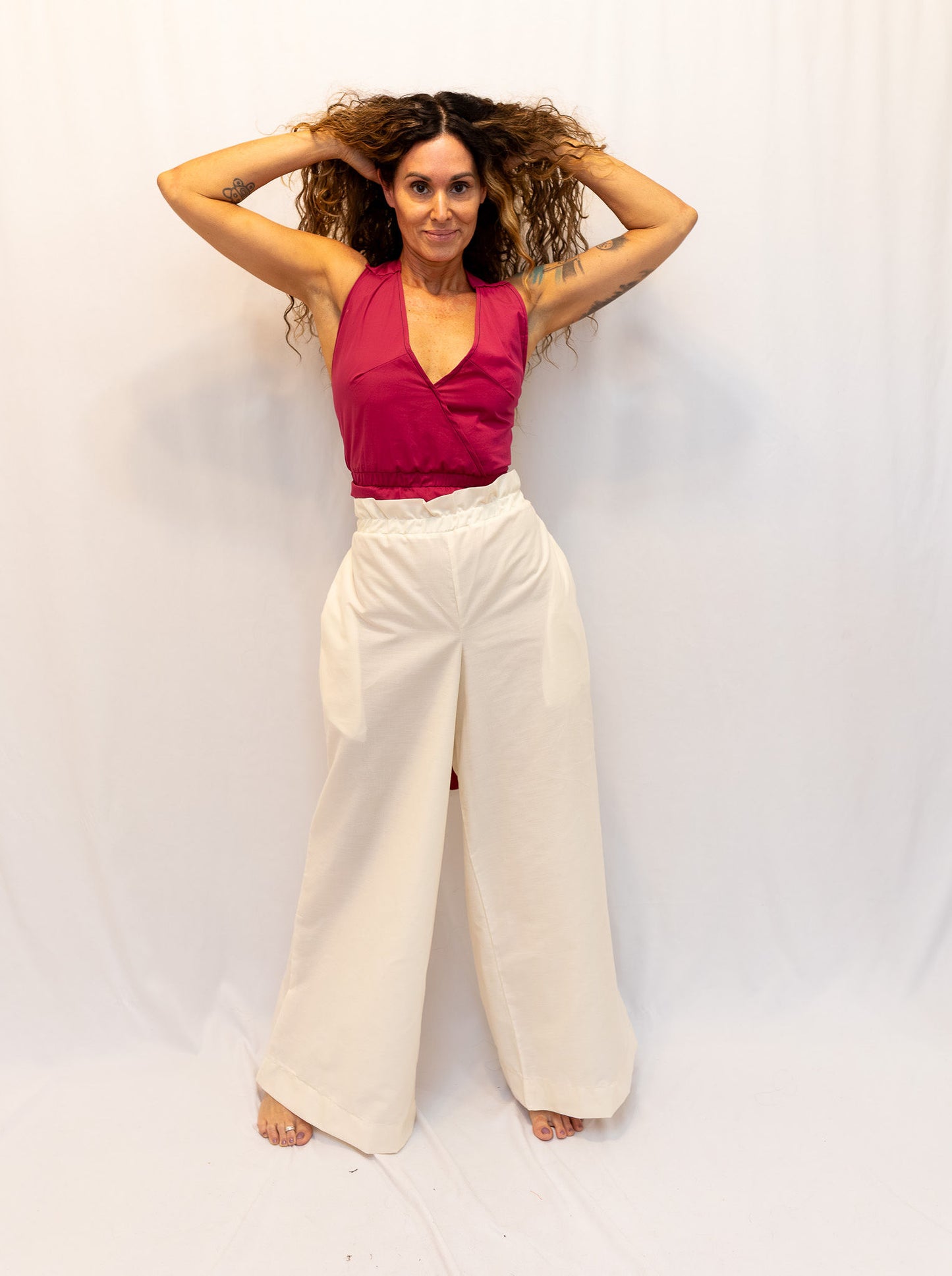 Size Adjustable Magenta Crossback Top