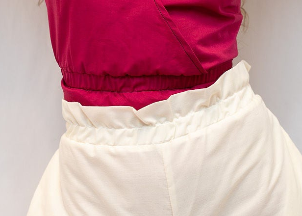 Size Adjustable Beige Palazzo Pants
