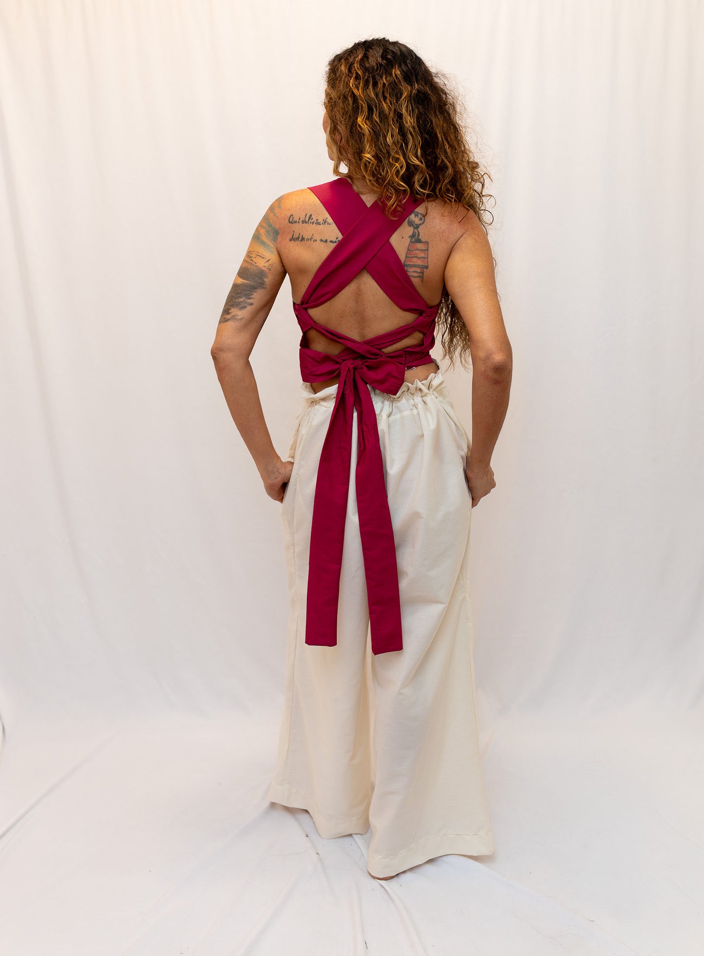 Size Adjustable Magenta Crossback Top
