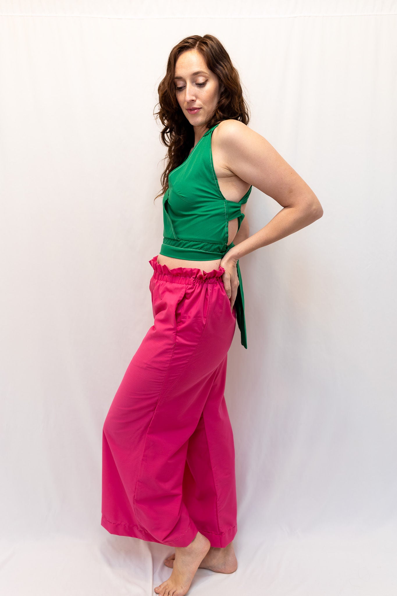 Size Adjustable Crossback Kelly Green Top