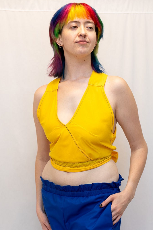 Size Adjustable Sunflower Yellow Crossback Top