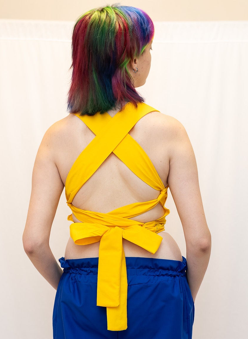 Size Adjustable Sunflower Yellow Crossback Top