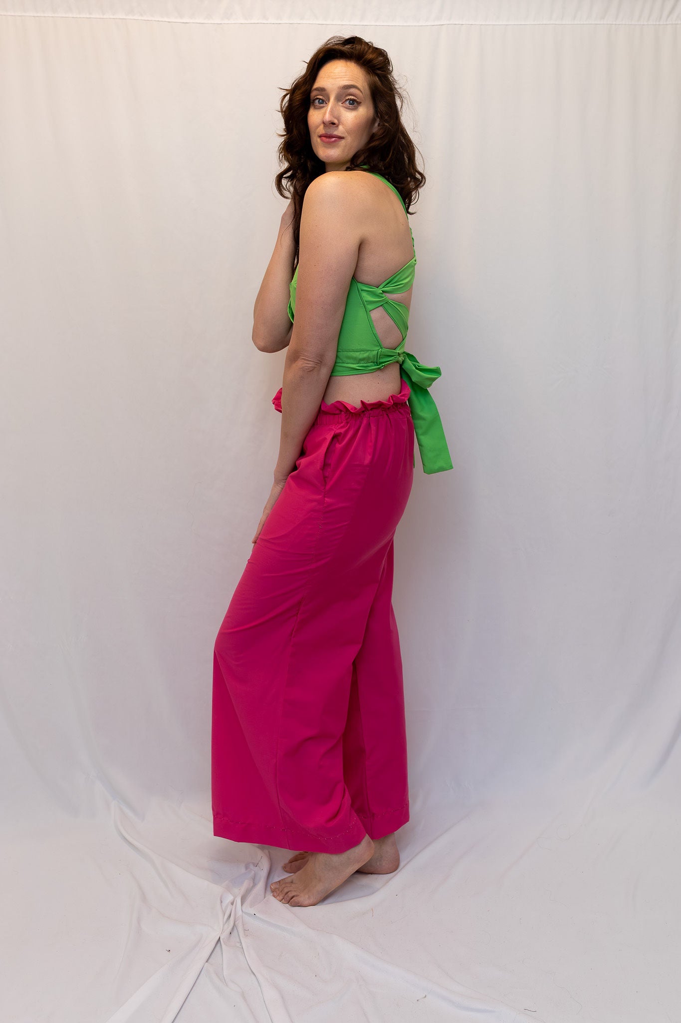 Size Adjustable Apple Green Crossback Top