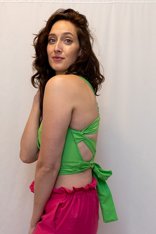 Size Adjustable Apple Green Crossback Top