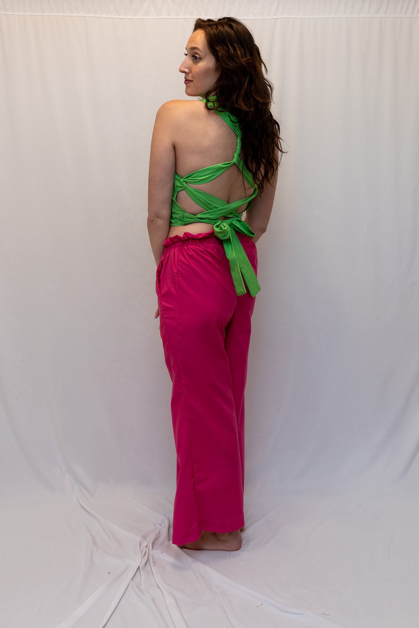 Size Adjustable Apple Green Crossback Top