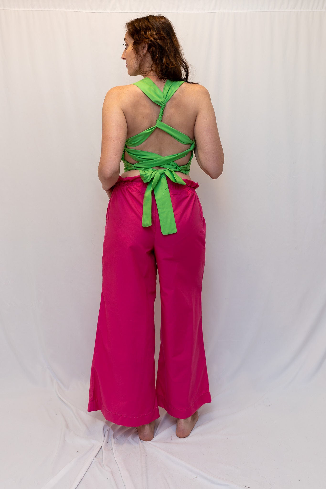 Size Adjustable Apple Green Crossback Top
