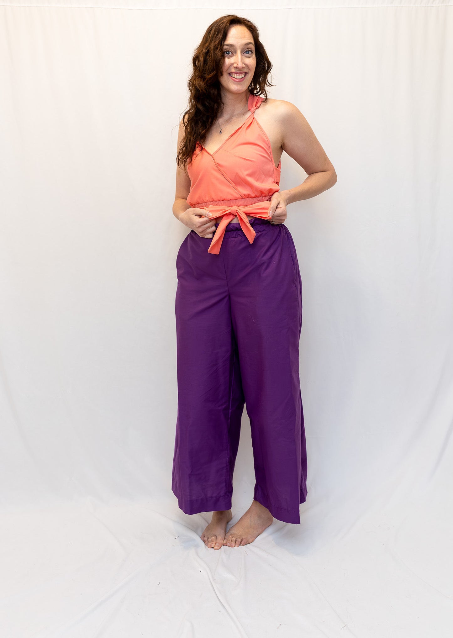Size Adjustable Coral Crossback Top