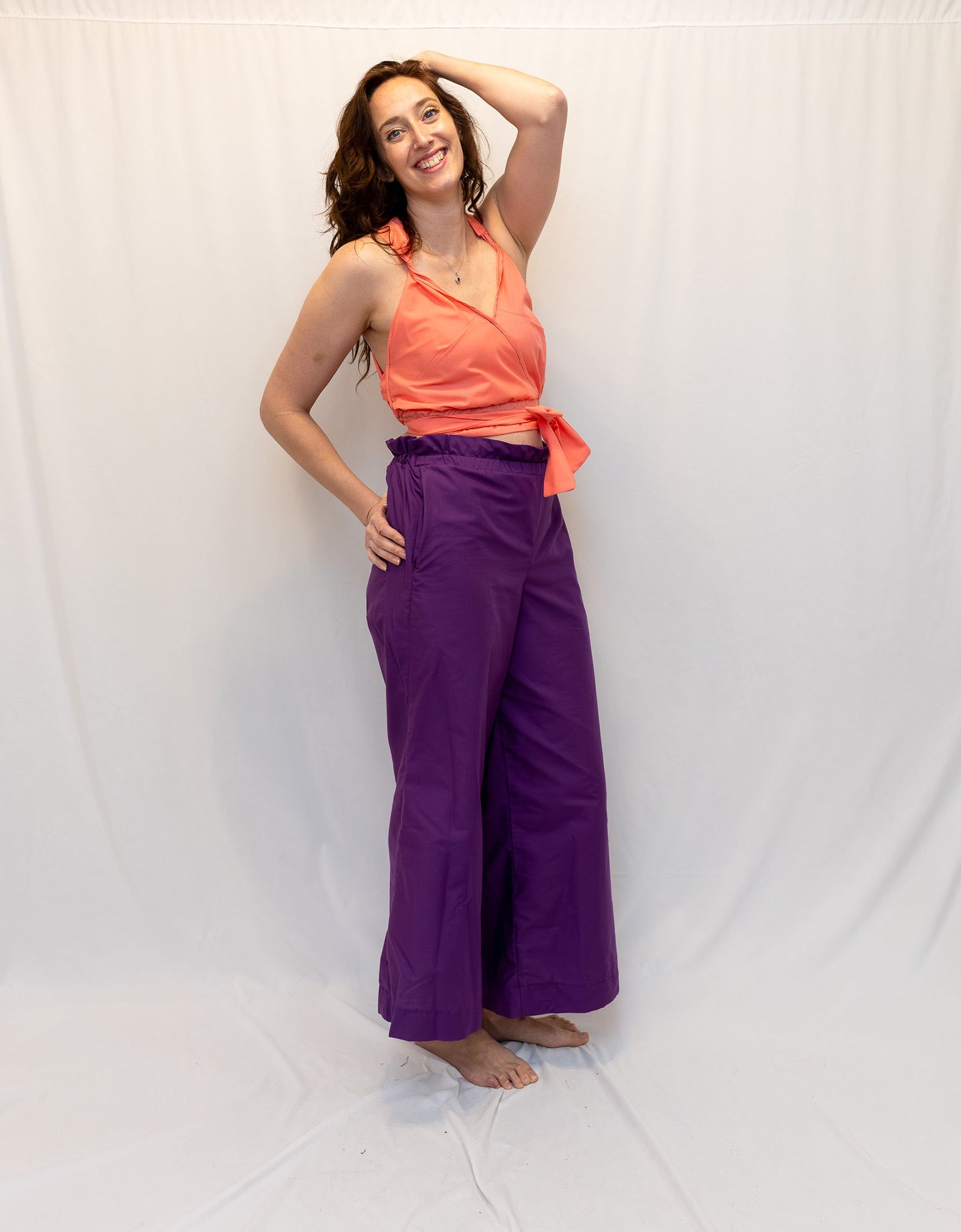 Size Adjustable Coral Crossback Top