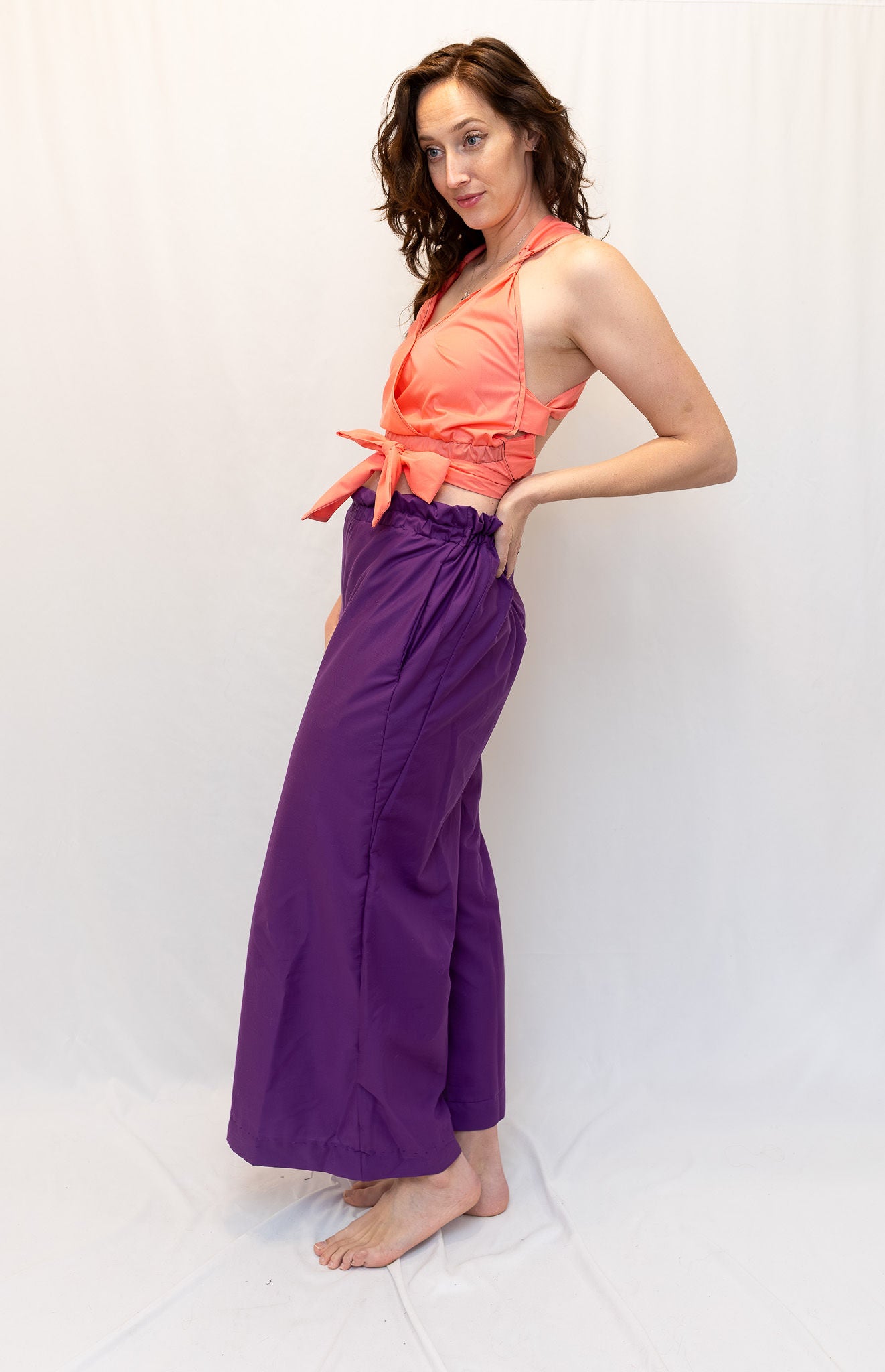 Size Adjustable Coral Crossback Top