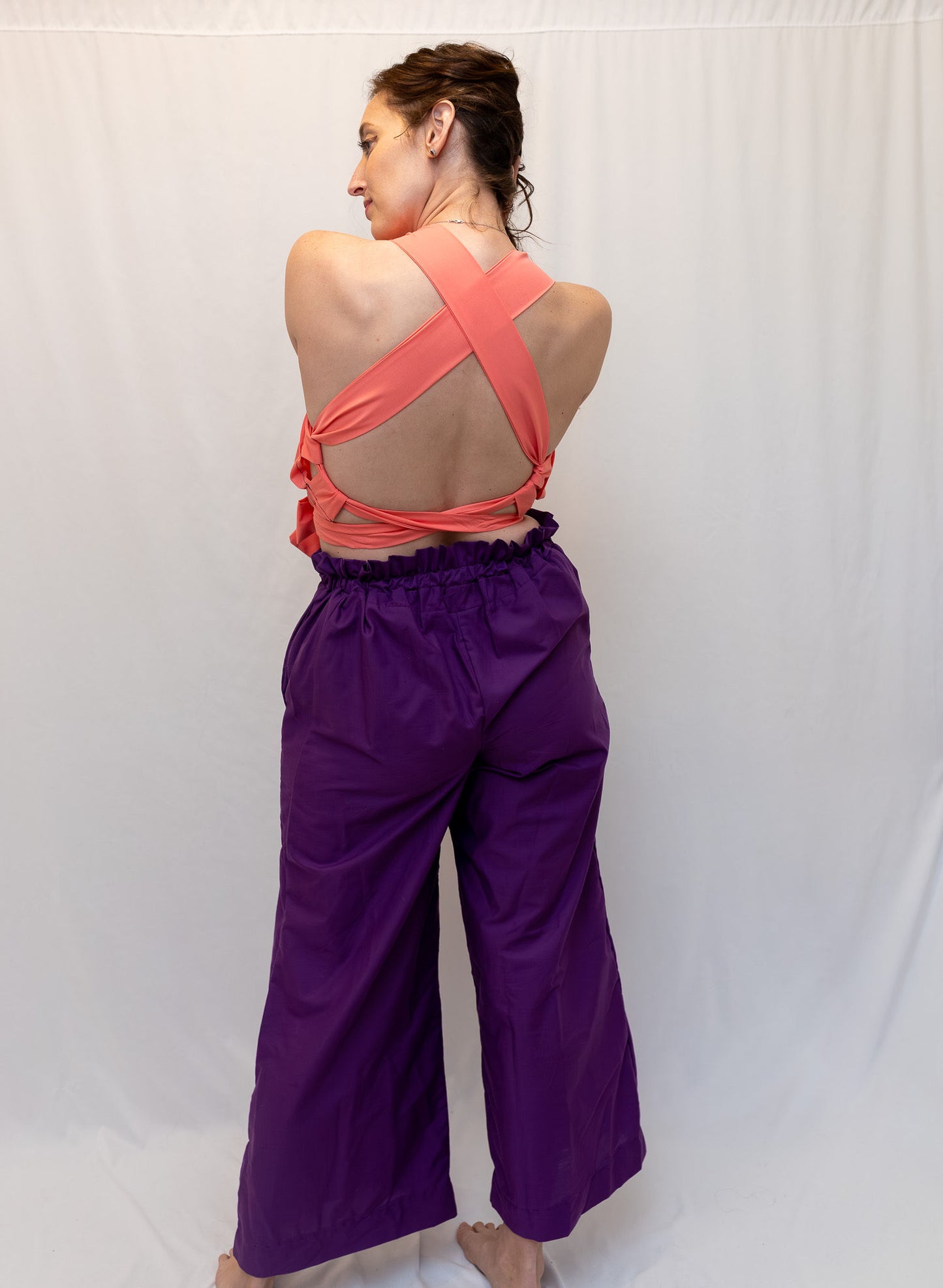 Size Adjustable Coral Crossback Top