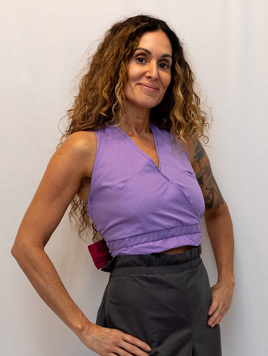 Size Adjustable Lilac and Magenta Crossback Top