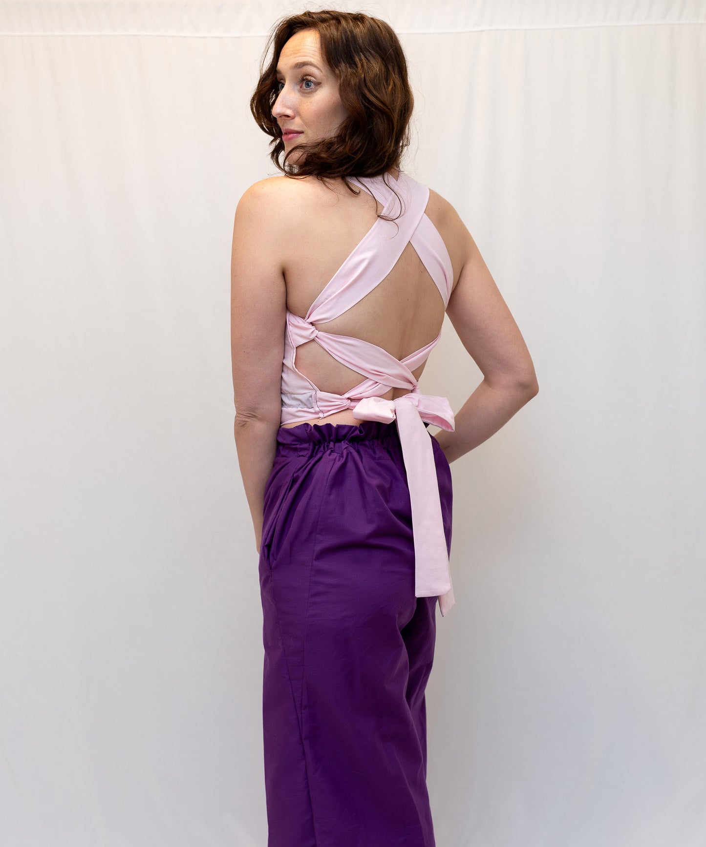 Size Adjustable Pink Crossback Top