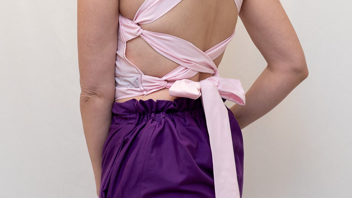 Size Adjustable Pink Crossback Top