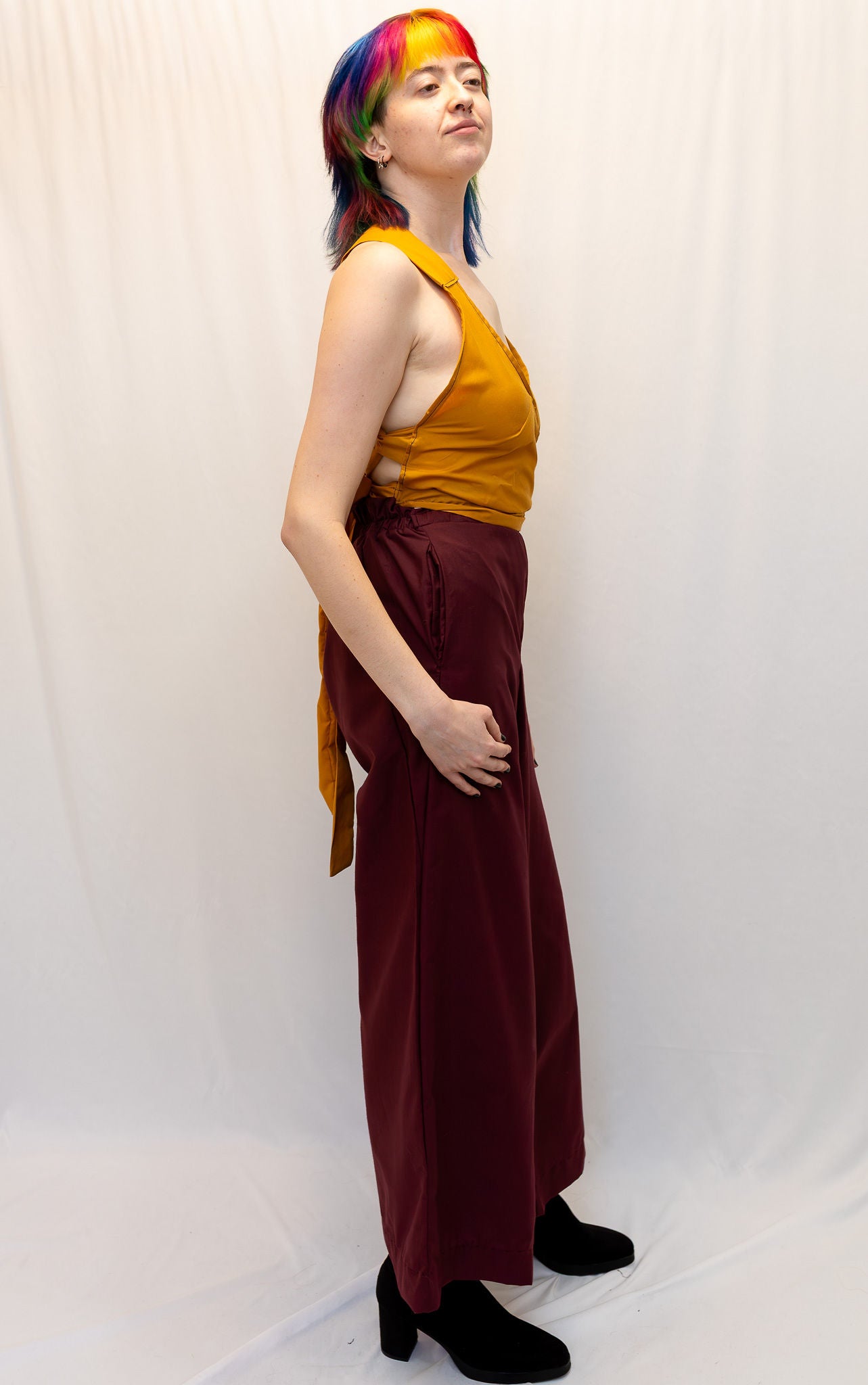 Size Adjustable Gold Crossback Top