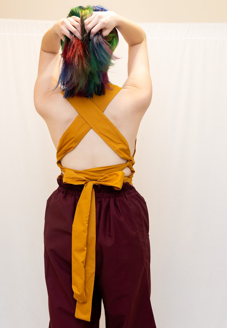 Size Adjustable Gold Crossback Top