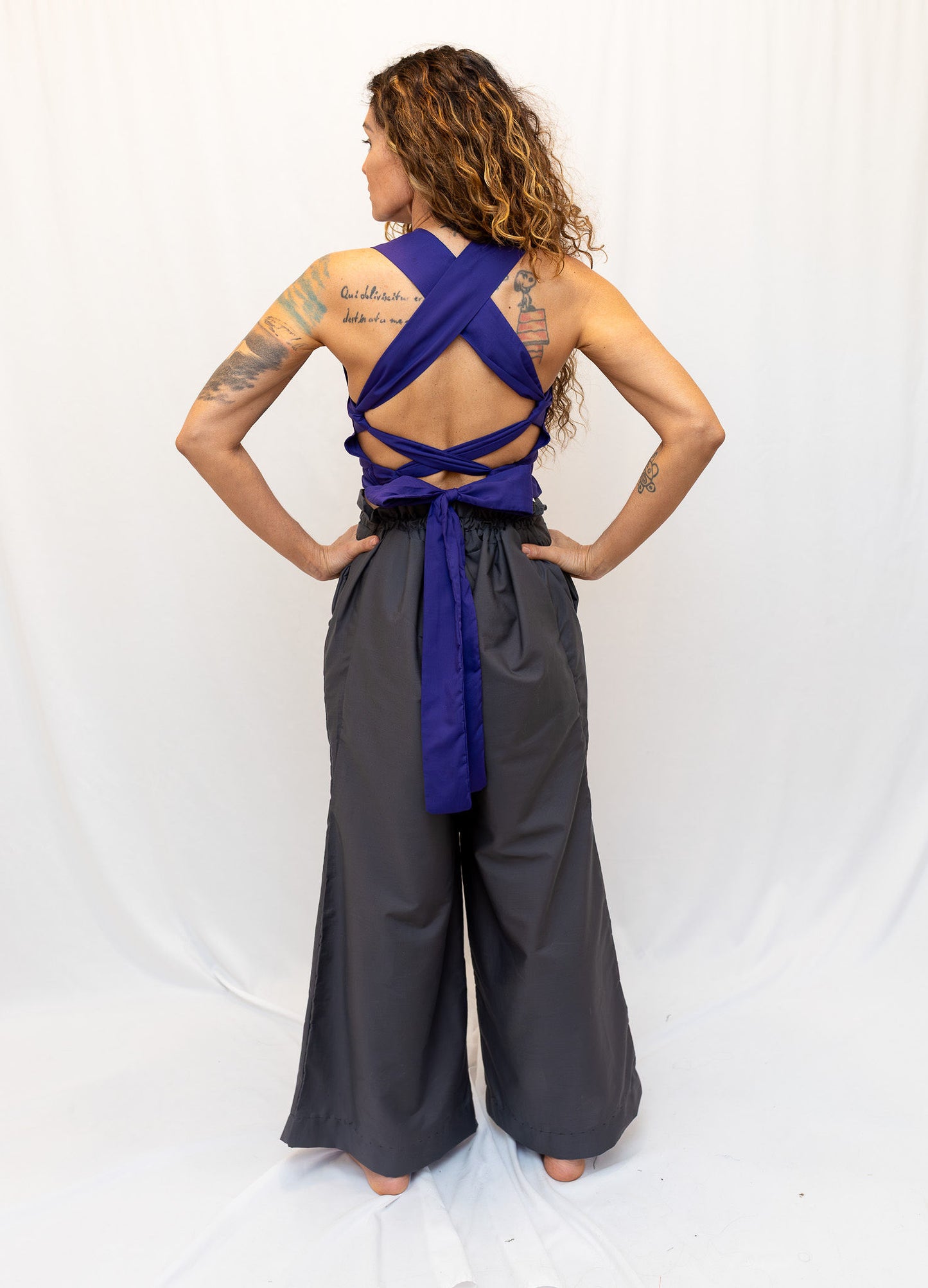 Size Adjustable Purple Crossback Top