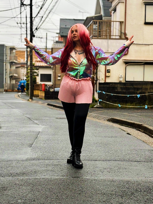 Bubblegum Pink Pleated Shorts