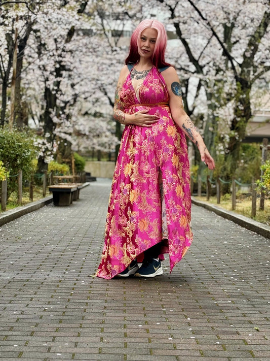 Pink Silk Kimono Gown