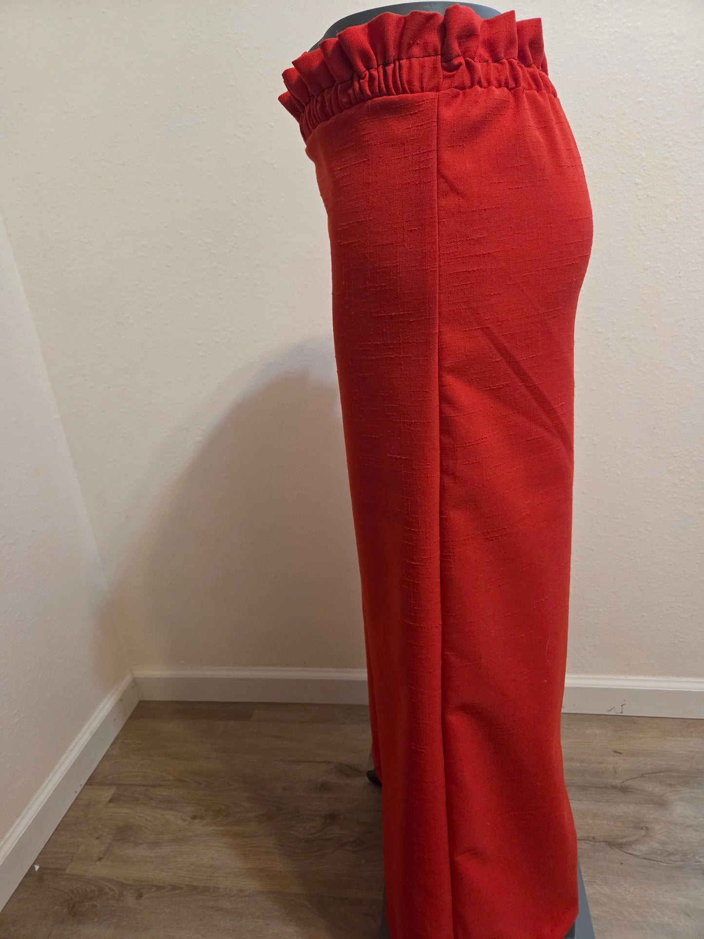 Size Adjustable Red Palazzo Pants