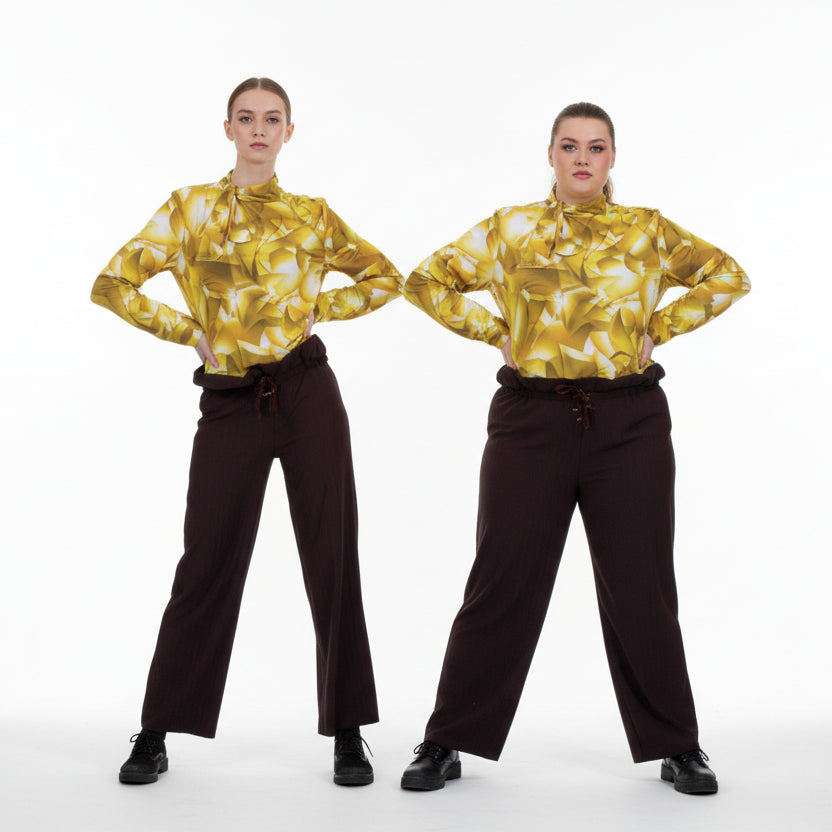 Size Adjustable Yellow Ascot Shirt