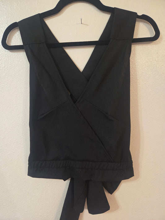 Size Adjustable Black Crossback Top