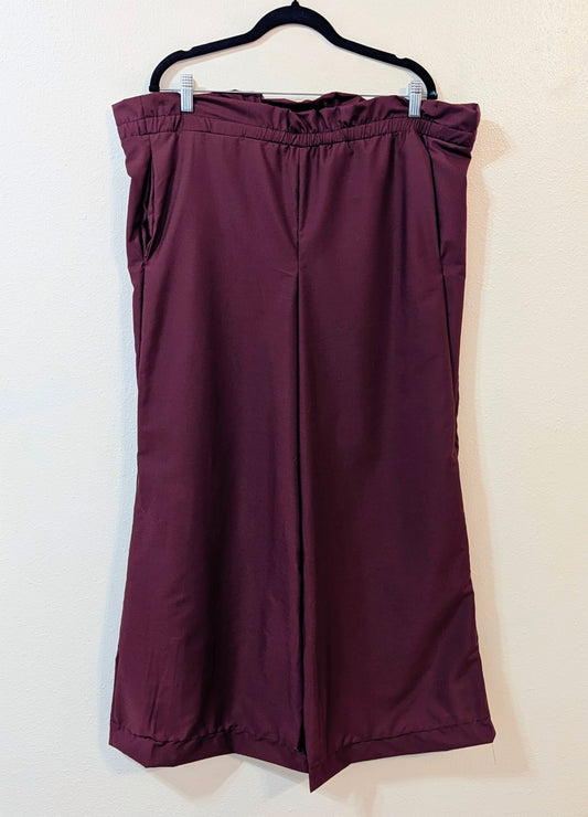 Size Adjustable Wine Palazzo Pants