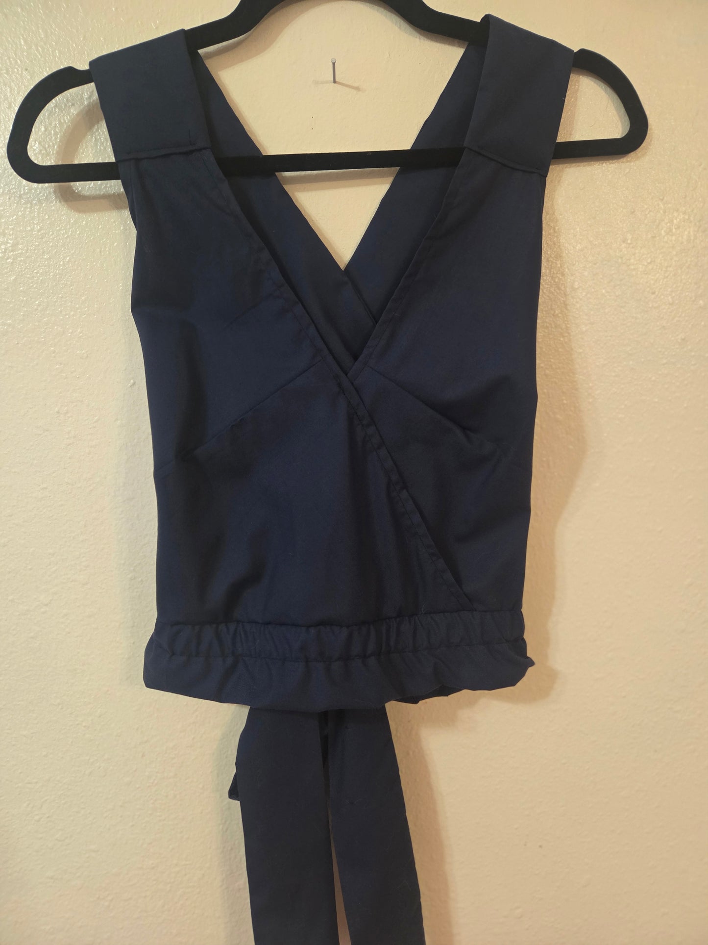 Size Adjustable Navy Blue Crossback Top