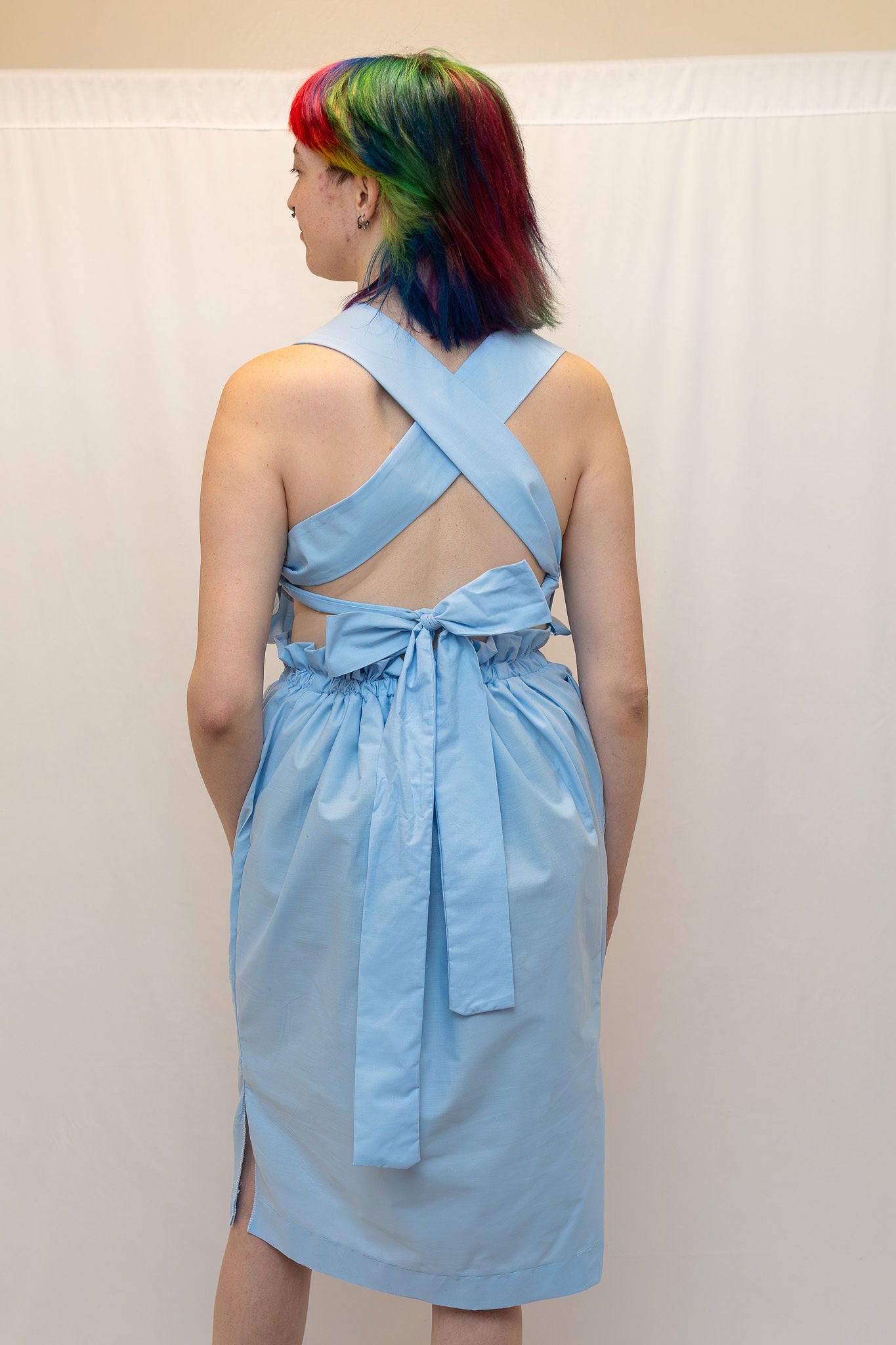 Size Adjustable Pale Blue Dress