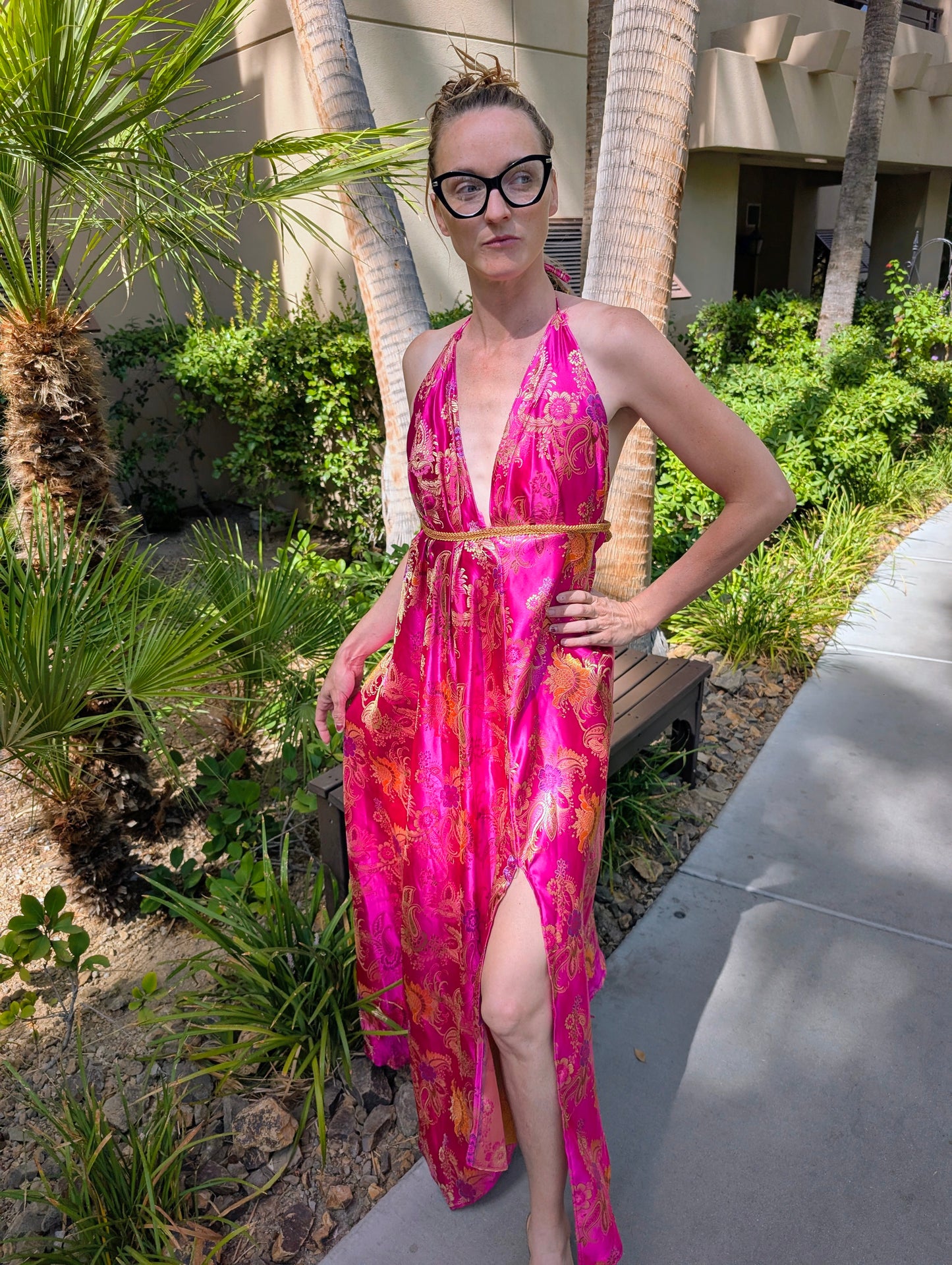 Pink Silk Kimono Gown