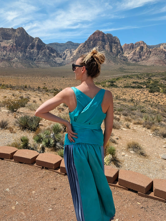 Size Adjustable Turquoise Two Piece