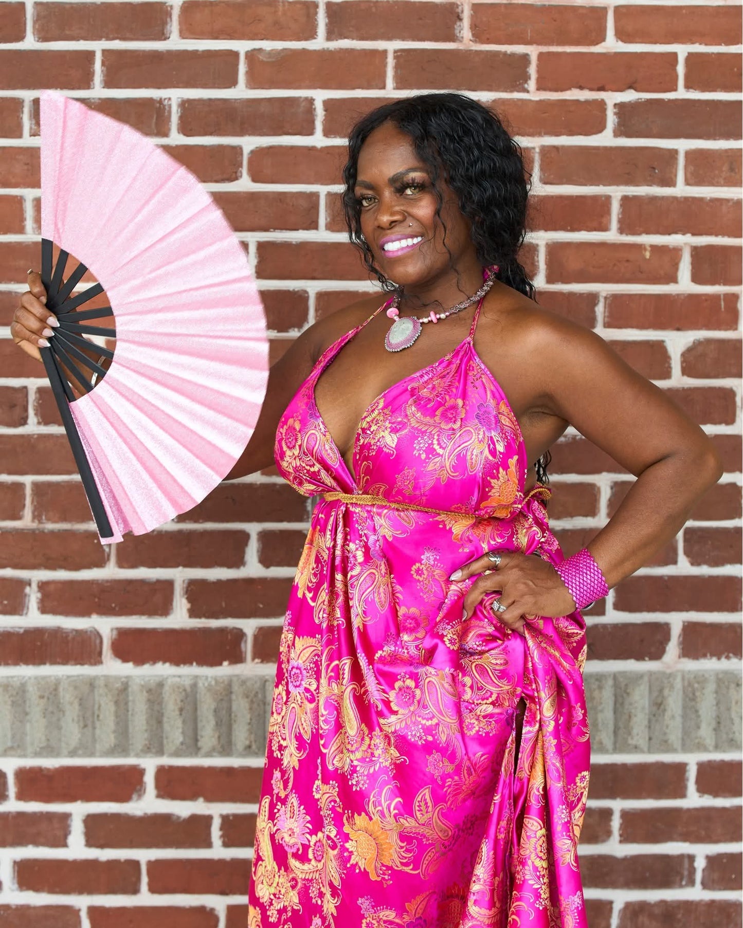 Pink Silk Kimono Gown