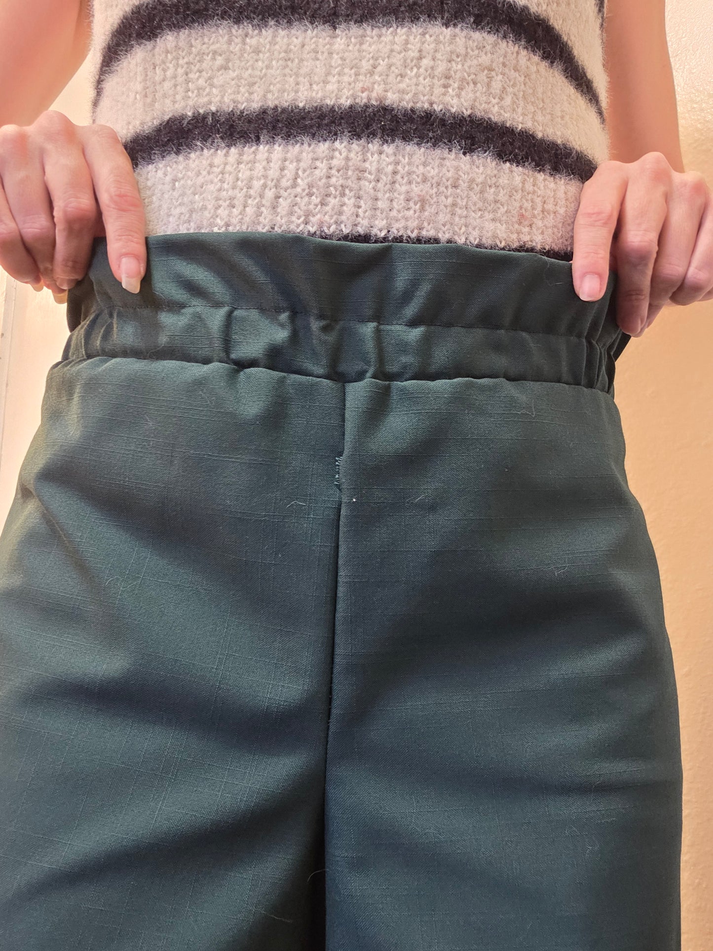 Size Adjustable Green Palazzo Pants