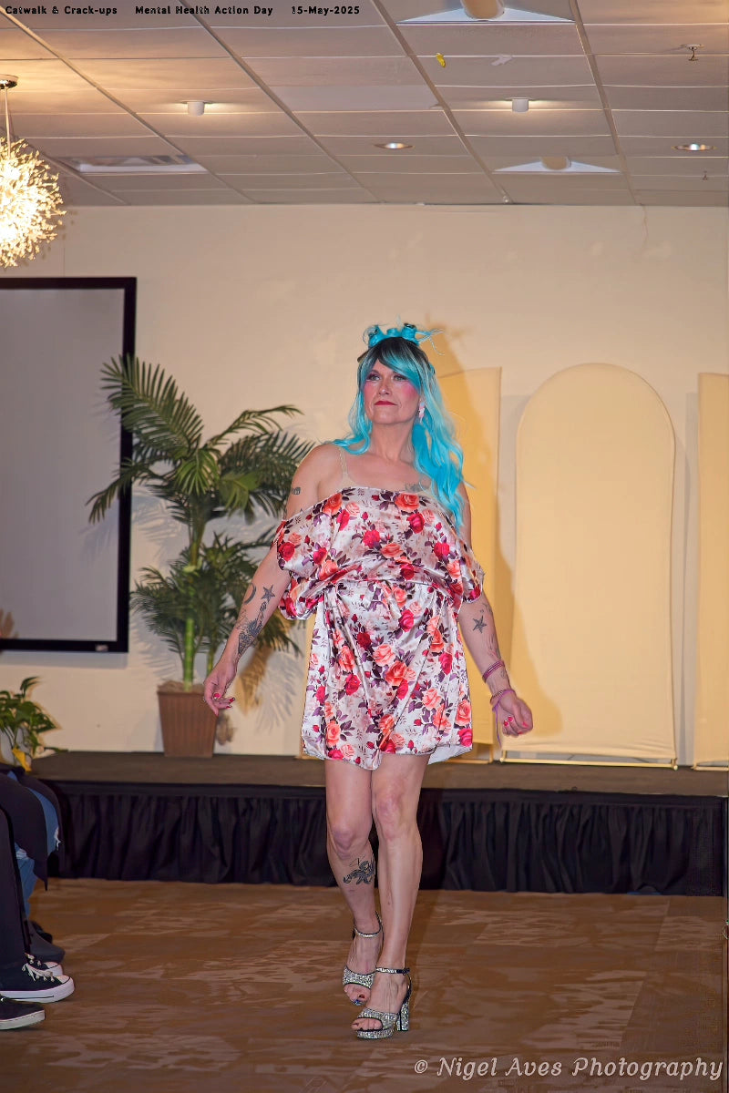 Red Floral Satin Dress