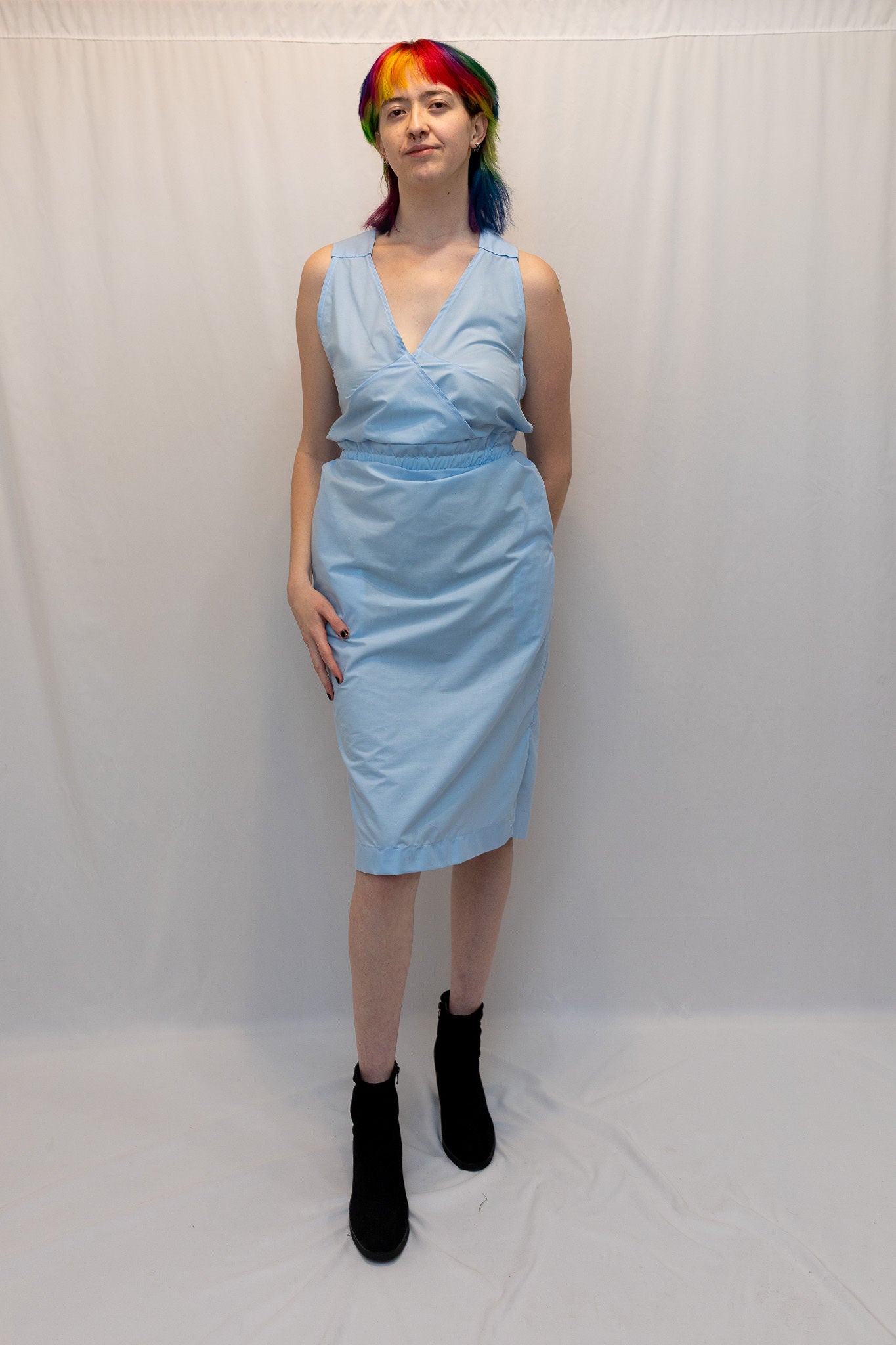 Size Adjustable Pale Blue Dress