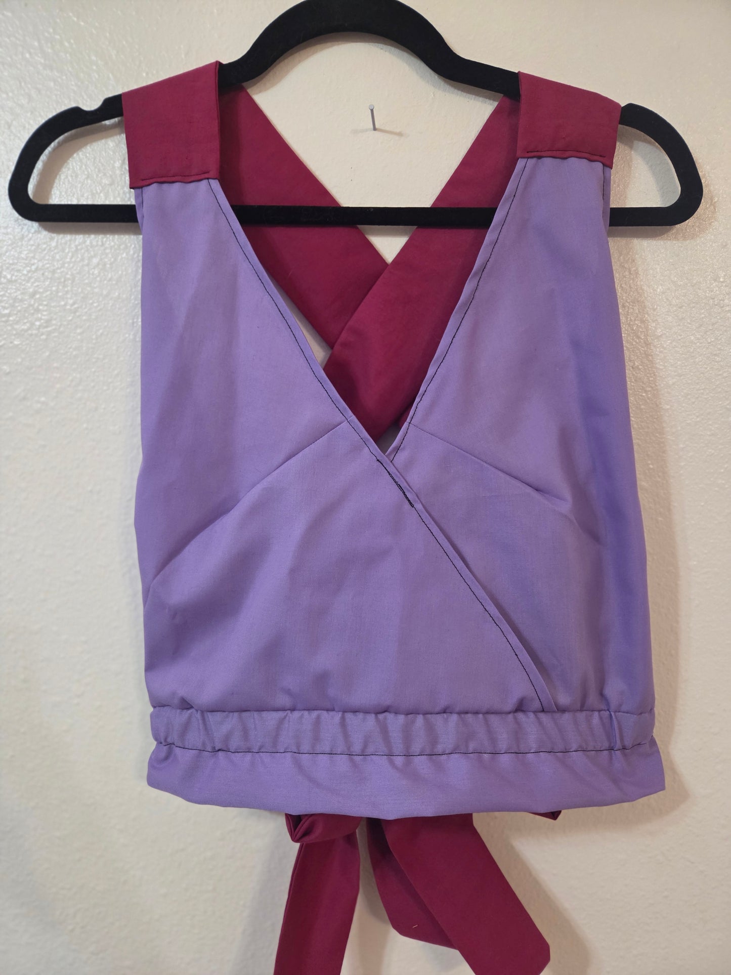 Size Adjustable Lilac and Magenta Crossback Top